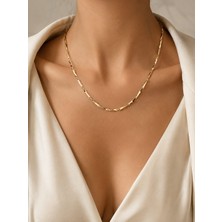 Livaz Accessories Kadın Çelik Kolye Kararmaz  14K Altın Renk Vip Serisi