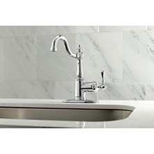 Prime FSS7641BL Ingilizce Handle Lavatory Musluk With Push And Plate, Cilalı Krom By