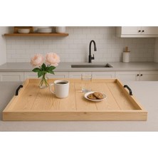 Prime Ahşap Servis ve Sunum Tepsisi Ham Renk - 60X60 cm