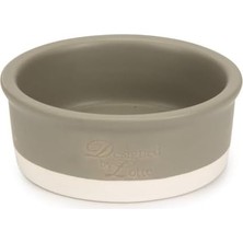 Prime Dbl Köpek Mama Su Kabı, Seramik, Mat Gri, 13CM, 160ML