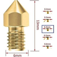 Prime 3D Yazıcı Mk8 Extruder Nozzle 0.4mm 1.75MM