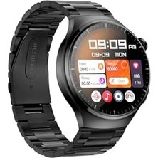Prime Amoled Ekran Deri ve Metal Çift Kordonlu 46MM Akıllı Saat Wt4 Pro Siyah