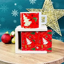 Prime Giftmoda Kırmızı Yeni Yıl Tasarımlı Kutulu Kupa
