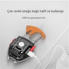 Prime El Feneri Mini Kamp, Sos,acil Durum,bekçi,,asker, Güvenlik El Feneri, 7 Modlu, USB Sarjlı Çok Fonksiyonlu Hayati Idame Lambası(Acil Durum)