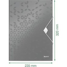 Prime 45990051 Wow A4 Ince Lastikli 3 Katlı Dosya, Metalik Buz Mavisi, 150 Sayfa Kapasiteli