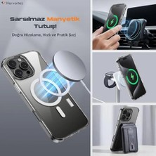 Prime 16 Pro Max, Magsafe ile Uyumlu Güçlü Manyetik Kılıf, Sararmaz Sert Pc Çevre Dostu Kapak, Ahize/hoparlör Filtreli, Gerçek Buton Hissi, Kamera Yükseltili, Ince Kapak, (Şeffaf)