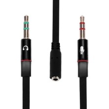 Prime Aux To 2 Aux Kablo 3.5 mm Girişini 2 Aux A Çeviren Kablo Mikrofon ve Kulaklık Çevirici Aparat Aux Kulaklık Çoklayıcı No 193