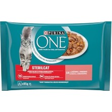 Prime Purına One Somonlu Kısırlaştırılmış Kediler Için Yaş Kedi Maması 85 Gram, 4 Adet