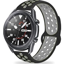 Prime Galaxy 3 41MM / 42MM ile Uyumlu Kordon Delikli Spor Band Gri-Siyah