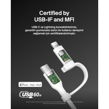 Prime 2-In-1 Charging Cable With Usb-C & Lightning Connector - Braided -Charging Cable, Usb-C To Usb-C & Lightning Charger Cord, Multi-Charging Combo For, Ipad,, More -