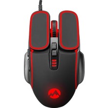 Prime SG-G55 Xfora LED Işıklı Gökkuşağı Aydınlatmalı 7d Makro Tuşlu Siyah 7200 Dpı Oyuncu Mouse, Siyah