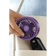 Prime Auhma AUFN19 5 Kademeli Güçlü El Fanı Mini Fan – Şarjlı Taşınabilir Mini Vantilatör, Dijital Ekranlı, Sessiz Çalışma, Uzun Pil Ömrü, Masaüstü & El Tipi Kullanım (Beyaz)