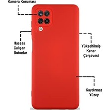 Prime Galaxy A12 ile Uyumlu Kapak Içi Kadife Kamera Korumalı Lansman Silikon Kılıf - Siyah