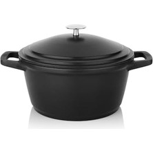 Prime Pro Cast Döküm Derin TENCERE-24CM-SIYAH