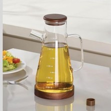 Prime Bambu Kapaklı Borosilikat Cam Yağdanlık 900 ml