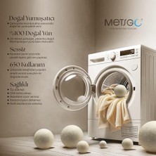 Prime Metsgo (6 Adet) Yün Kurutma Topu - Doğal Yumuşatıcı- Kırışık Giderici - Kurutma Makinesi Için