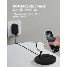 Prime Boostcharge 3'ü 1 Arada Qi2 Şarj Cihazı, Magsafe Uyumlu Kablosuz Şarj Istasyonu, 16 Serisi,, Kaymaz Tabanlı Airpods Için Qi2 Kablosuz Şarj Aleti, Psu Dahil - Siyah