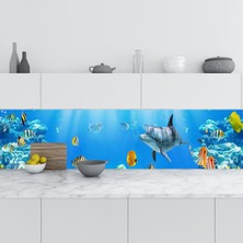 Prime Mutfak Tezgah Arası Folyo Kaplama Folyosu Denizaltı Balıklar 60X200 cm