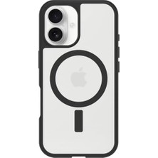 Prime 16 Uyumlu Sleek Serisi Magsafe Kılıf, Darbeye ve Düşmeye Karşı Koruyucu Ultra Ince Koruyucu Kılıf, Şeffaf/siyah