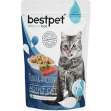 Prime Bestpet Yetişkin Kediler Için, Tahılsız, Jöle Içinde ve Hamsi Parça Etli Yaş Mama, 85 G x 24 Adet