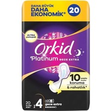 Prime Orkid Platinum Hijyenik Ped Gece Ekstra (Boy 4) 20 Adet Ped