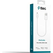 Prime Minicable Micro USB 30CM Şarj Kablosu - Beyaz (2DK7513B)