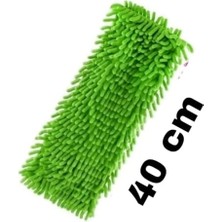 40 cm Mikrofiber Makarna Mop Başlığı 2’li Set, Yüksek Emici Chenille Mop Ucu, Iz ve Tüy Bırakmaz, Parke, Seramik, Laminat ve Mermer Için Uygun Temizlik Bezi (Turuncu, Yeşil, Mavi)