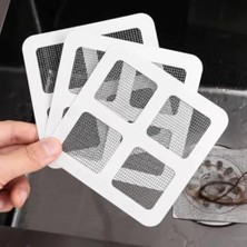 Yapışkanlı Banyo Gideri Süzgeci 10’lu Set – Tek Kullanımlık Evye Tıkanıklık Önleyici, Saç ve Çöp Tutucu, Hijyenik Lavabo Filtresi, 10X10 cm