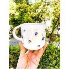 Prime Wonders Premium Kalite 24 Ayar Altın Kaplama Nazar Mug, El Yapımı Mug 400 ml 45NT1