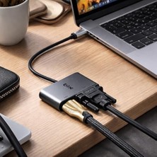 Prime Bix BX14HB Usb-C 3.1 HDMI VGA MacBook Uyumlu Çoklu Port Çevirici Adaptör Hub 4K Destekli Taşınabilir