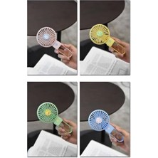 Prime Taşınabilir Mini USB Fan LED Işıklı Masa Üstü 3 Kademeli Dahili Işık Şarj Edilebilir Mini Vantilatör Soğutucu Cep Boyu 11CM Mini Fan YS2269 - Yeşil (YS2269 - Yeşil)