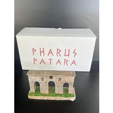 Prime Patara Antik Kent Kapısı Minyatür Dekoratif, El Yapımı Tarihi Mimari Model, Beyaz ve Kahverengi, Küçük Boy