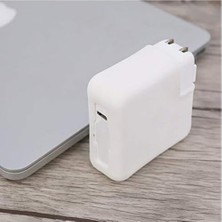 Prime MacBook Air M1-M4 Uyumlu Silikon Şarj Aleti Kılıfı 360° Koruyucu| 35W 30W 29W Usb-C, Ultra Ince Yıkanabilir Kaymaz Yüzey Beyaz