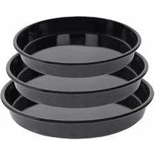 Prime -Lab 6'lı 20-24-26-28-30-32 cm Siyah Parlak Yuvarlak Fırın Tepsi Seti Siyah 30 x 36