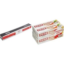 Prime Bas & Kes Streç Film 30 cm x 60 M-Yedek ve Buzdolabı Poşeti 3+1 Ekonomik Paket, Orta Boy 24 x 38 cm (1 x 4 Adet)