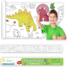 Prime Çocukların Çizim Rulosu, 300X38CM Dev Boyama Kağıdı Rulosu, Kendinden Yapışkanlı ve Iz Bırakmayan Tasarım, Eğitici Dinozor Desenli Rulo Kağıt, Çocuklar Için Eğlenceli Sanat Aktivitesi