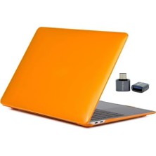Prime MacBook Pro 13 Inç M1 M2 Sert Kapak Kılıf | Şeffaf Kristal Parlak Alt+Üst Koruma | 360° Çizilmeye Dayanıklı Laptop Kılıf Turuncu