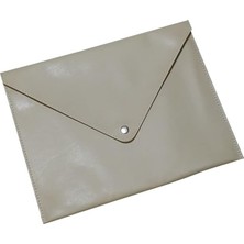 Prime 2k Pu Deri A5 Küçük Boy Dosya Klasörü Belge Tutucu Su Geçirmez Portföy Zarf Dosya Klasör Kılıf A5 Çıtçıtlı Dosya 19,5X24,7 cm - Bej