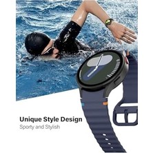 Prime - ile Uyumlu Gt Gt2 Gt3 Gt4 42MM/HONOR 2 20MM Kordon Dekoratif Örgü Çizgili Spor Silikon Kayış - Lacivert