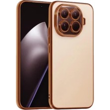Prime - Mi 15T Pro ile Uyumlu Kılıf Tam Kamera Korumalı Metalik Parlak Renkli Kenar Yumuşak Silikon Lensli Kapak - Desert