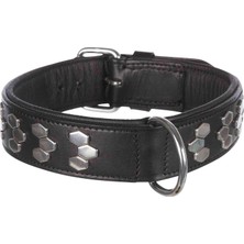 Prime Köpek Boyun Tasması Gerçek Deri 45-55 cm 40 mm L Siyah