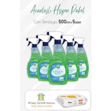 Prime Cam Temizleyici 500 ml x 5 Adet ve Arap Sabunlu Yüzey Temizlik 100' Lü
