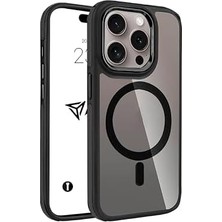 Prime Magsafe ile Uyumlu Askeri Sınıfta Koruma Sararma Önleyici Çizilmeye Dirençli Sırt Manyetik Telefon Kılıfı (Siyah, 14 Pro)