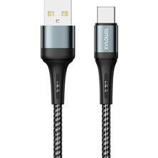 Al-Kar Ticaret Örgülü USB A-C Hızlı Şarj Kablosu, Siyah (100 Cm)