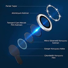 Prime Happy 14 - 14 Plus Uyumlu Taşlı Tasarımlı Kamera Lens Temperli Koruyucu