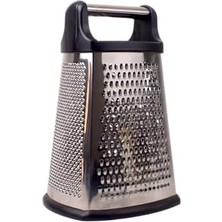 Prime 4 Taraflı Paslanmaz Çelik Rende, Dikdörtgen Kaydırmaz Tabanlı Tutacaklı Paslanmaz Çelik Rende (22CM*14CM*12CM)