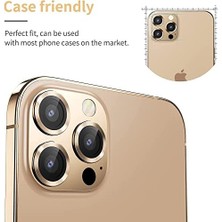 Prime Iphone 13 Pro / 13 Pro Max ile Uyumlu Alüminyum Alaşım Çerçeveli Tempered Glass Kamera Lens Koruyucu Kırılmaz Cam