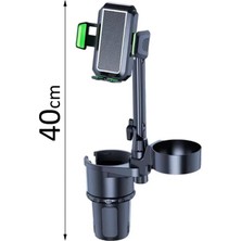 Prime Araç Içi Telefon Tutucu ve Çift Bardak Tutuculu Büyük Boy 40 cm Yükseklik Kullanımı Kolay ve Pratik Fonksiyonel Telefon Tutucu SB-3066S