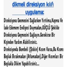 Prime Oto Deri Dikmeli Direksiyon Kılıfı Noktalı Mavi Ipli