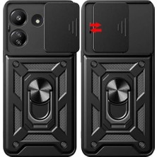 Prime 13C Uyumlu Kamera Korumalı Sürgülü Yüzüklü Standlı Tank Kılıf (Siyah)
